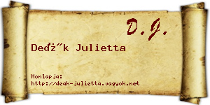 Deák Julietta névjegykártya