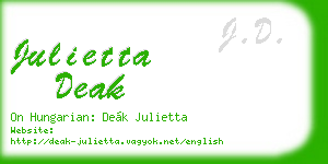 julietta deak business card